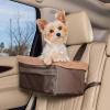 imagePetSafe Happy Ride Booster Seat  Dog Booster Seat for Cars Trucks and SUVs  Easy to Adjust Strap  Durable Fleece Liner is Machine Washable and Easy to Clean  Medium BrownBrown