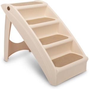 imagePetSafe CozyUp Folding Dog Stairs Portable IndoorOutdoor Pet Steps for Bed Couch ampamp Car Tan 20 InchTan