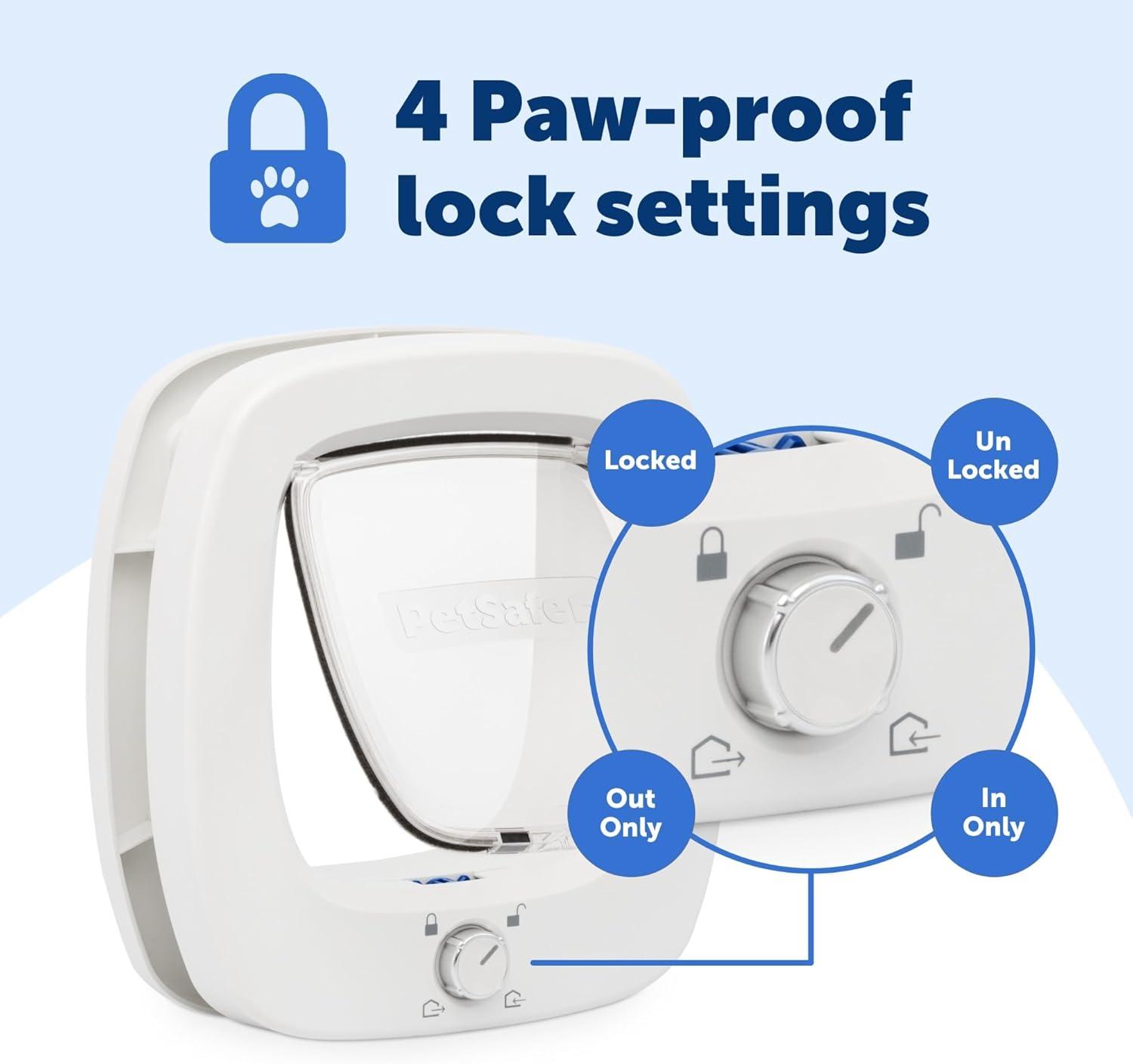 imagePetSafe Big Cat Door  MultiPet Doorway Locking Cat Door Made For Interior ampamp Exterior Use Suitable for Pets Up to 25 lb PushampampTurn 4Way Lock for Extra Security  Soft Close Flap for Added Safety11x12 inches