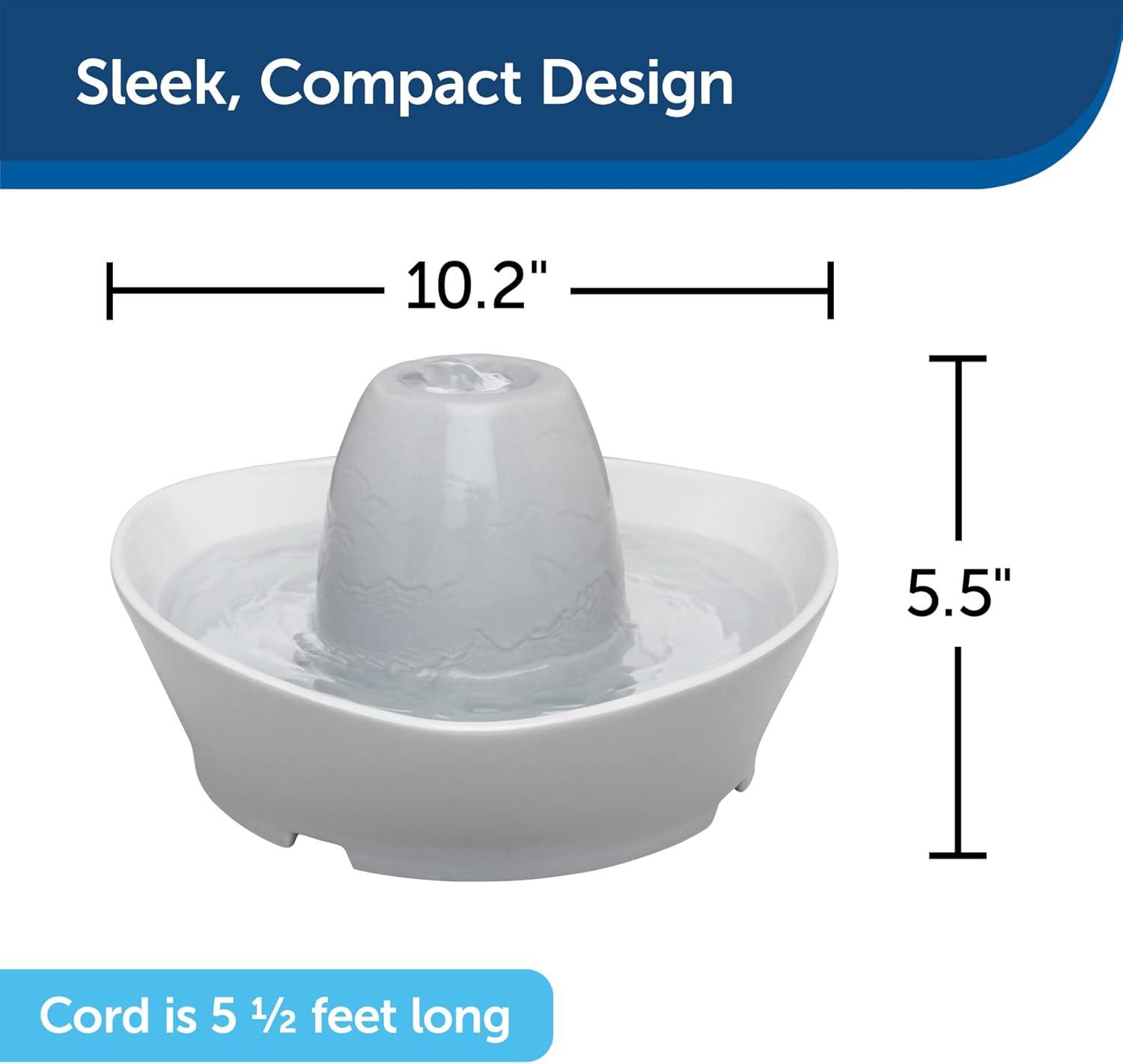 imagePetSafe Ceramic Pet Fountain  for Cats and Small Dogs  60 Oz Water Capacity  WhisperQuiet Water Flow  Great for Shy or Timid Pets  Fresh Filtered Water1 Count Pack of 1