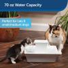 imagePetSafe Drinkwell Pagoda Ceramic Cat ampamp Dog Water Fountain 70oz Capacity Encourages Hydration Open Bowl Design White