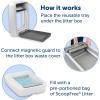 imagePetSafe ScoopFree Stainless Steel Reusable Cat Litter Tray with Magnetic Waste Shield ampamp 43 lb Bag Fresh Scent Premium Crystal Litter