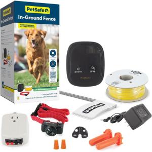 imagePetSafe InGround Pet Fence for Dogs and Cats Over 8 lb  Waterproof with Tone and Static Correction  Invisible Fence with Electric Dog Collar