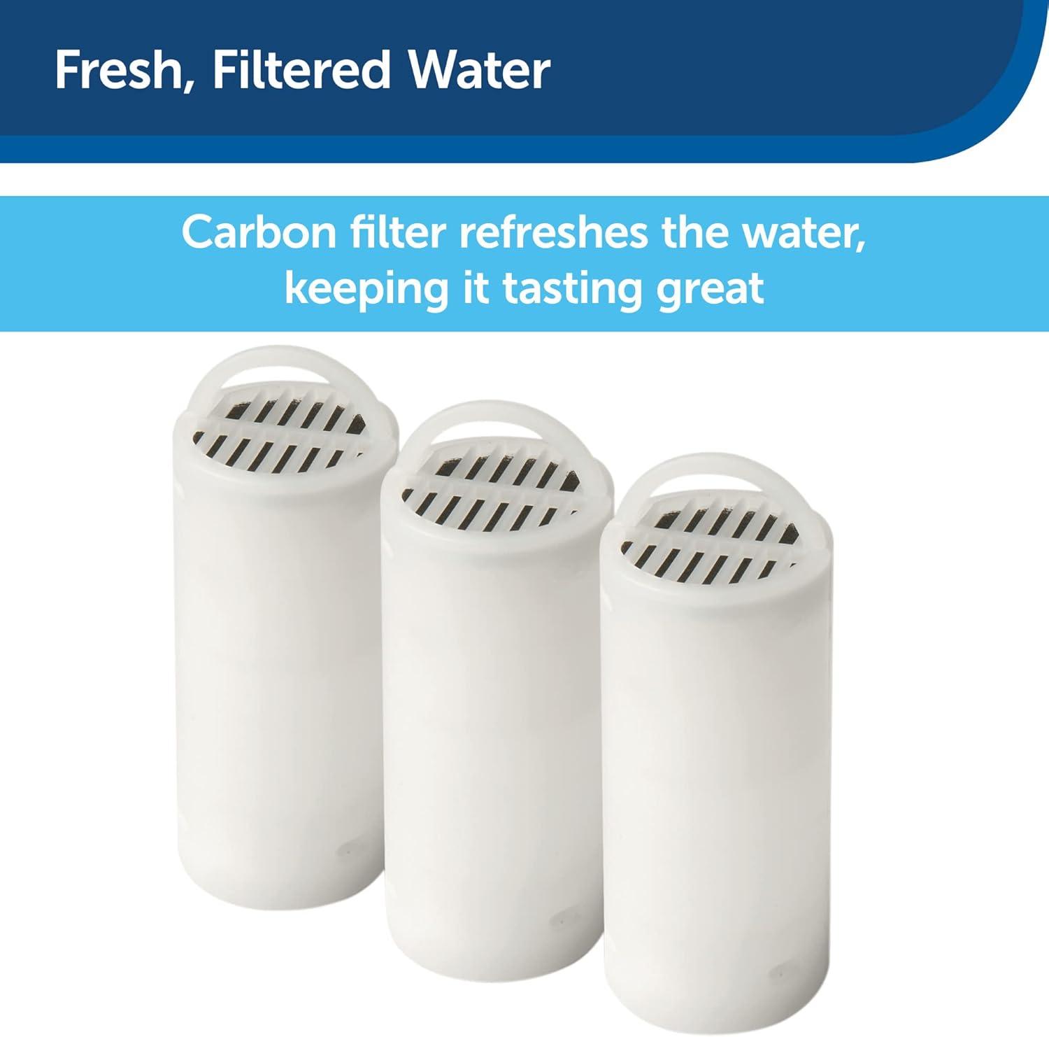 imagePetSafe Drinkwell 360 Fountain Carbon Filters  Supports Hydration  Coconut Shell Carbon  Clean Water Solution  Fits Drinkwell Stainless MultiPet ampamp Plastic 360 Fountains  3 PackPack of 12