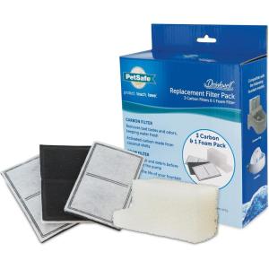 imagePetSafe Drinkwell Replacement Filter Pack for Outdoor Dog Water Fountain 3 Carbon Filters ampamp 1 Foam Filter