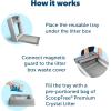 imageBundle of PetSafe ScoopFree Reusable Tray for Cat Litter Boxes  PetSafe ScoopFree Premium Crystal Cat Litter  NonClumping  Three 43 lb Bags of Litter 129 lb Total  Original Blue