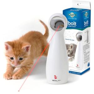 imagePetSafe Bolt Automatic Laser Light Cat Toy  Interactive Laser Toy  Encourages Exercise  Hands Free or Manual Play  Adjustable Mirror  Battery Operated  Safe for CatsBolt