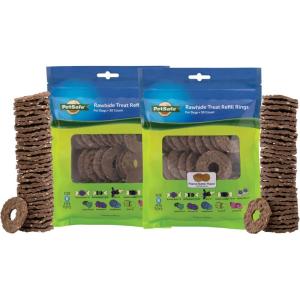 imagePetSafe Busy Buddy Toys Dog Treat Refills 60 Refills Dog Treats Medium Dogs Rawhide and Peanut Butter Flavors Keeps Your Furry Friend Engaged Resealable Bag for Freshness
