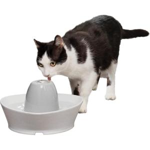 imagePetSafe Ceramic Pet Fountain  for Cats and Small Dogs  60 Oz Water Capacity  WhisperQuiet Water Flow  Great for Shy or Timid Pets  Fresh Filtered Water1 Count Pack of 1