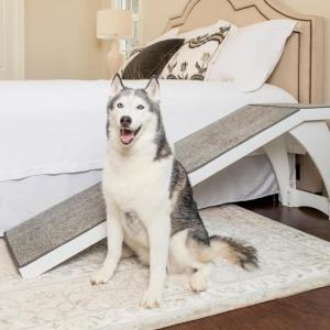imagePetSafe CozyUp Bed Ramp  Supports Pets Back ampamp Joints  High Traction Carpet Surface  FurnitureGrade Wood  Cherry or White Finish  Heavy Duty Bed Access Ramp  WhiteWhite
