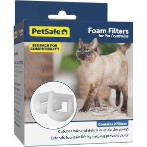 imagePetSafe Drinkwell Replacement Foam Filters  Improves Water Cleanliness  Protects Pump  Catches Hair ampamp Debris  Compatible with Ceramic Stainless ampamp Plastic Pet Fountains005 lb  2 Count Pack