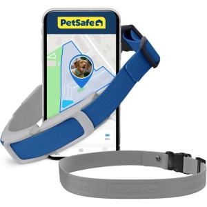 imagePetSafe Guardian GPS  Tracking Dog Fence Collar Pet Safe GPS Dog Collar Fence System with App Waterproof Rechargeable Collar Tracking for Dogs Blue GreyGuardian GPS Fence Collar  Grey Strap
