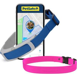 imagePetSafe Guardian GPS  Tracking Dog Fence Collar Pet Safe GPS Dog Collar Fence System with App Waterproof Rechargeable Collar Tracking for Dogs Blue GreyGuardian GPS Fence Collar  Pink Strap