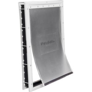 imagePetSafe Plastic Pet Door  Easy Install for Wood PVC Metal ampamp Paneled Doors  RustFree Plastic Frame  Flap Dimensions 8 14quot W x 12 14quot H  for Medium Dogs Weighing Up to 40 lbExtra Large