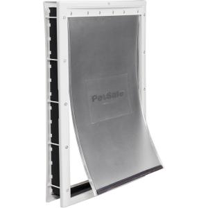 imagePetSafe Plastic Pet Door  Easy Install for Wood PVC Metal ampamp Paneled Doors  RustFree Plastic Frame  Flap Dimensions 8 14quot W x 12 14quot H  for Medium Dogs Weighing Up to 40 lbLarge