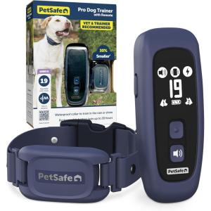 imagePetSafe Pro Dog Trainer with Remote  Waterproof Training Collar  1000 ft Range  Tone Vibration and 19 Levels of Static  AddADog Compatible  Sleek Remote Training CollarPro Trainer