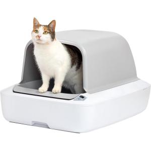 imagePetSafe ScoopFree Crystal Pro Automatic Self Cleaning Cat Litter Box System  Enclosed FrontEntry  Advanced Odor Control  Includes 1 Disposable Crystal Litter Tray  White PAL0018017