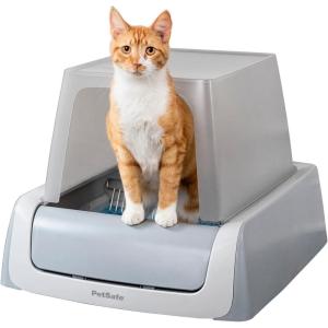 imagePetSafe ScoopFree Crystal Pro SelfCleaning Automatic Cat Litter Box  FrontEntry MotionSensing Cat Box with Integrated Health Counter  Includes 1 Disposable Crystal Litter TrayRegular
