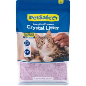 imagePetSafe ScoopFree Premium Crystal Cat Litter  UltraAbsorbent Silica Universal Litterbox Crystals  NonClumping Odor Control  Fresh Scent  8 lb BagLavender