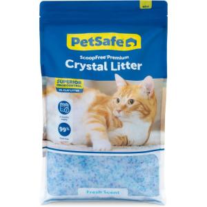 imagePetSafe ScoopFree Premium Crystal Cat Litter  UltraAbsorbent Silica Universal Litterbox Crystals  NonClumping Odor Control  Fresh Scent  8 lb BagPremium Blue