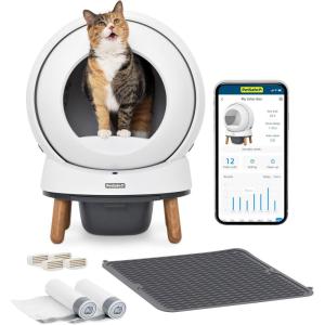 imagePetSafe ScoopFree SmartSpin SelfCleaning Litter Box Bundle  Advanced Odor Control  App Controlled  Up to 2 Weeks of HandsFree Cleaning  Includes Litter Mat 50 Waste Bin Liners 4 Deodorizers