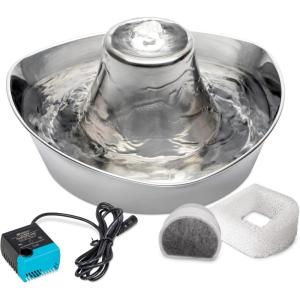imagePetSafe Seaside Stainless Pet Fountain  Encourages Hydration  Dual Filtration Removes Odors  Compact Design  Rust Resistant Material  Quiet Motor 1 Count