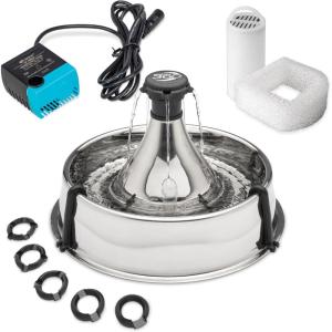 imagePetSafe Seaside Stainless Pet Fountain  Encourages Hydration  Dual Filtration Removes Odors  Compact Design  Rust Resistant Material  Quiet Motor 8 lb