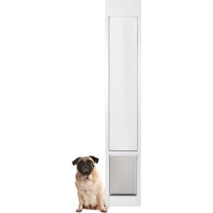 imagePetSafe Sliding Glass Pet Door  NoCut DIY Install Doggy Door for Renters  Aluminum Frame  Adjustable Height 75 78quot to 81quot  Ideal for Medium Dogs Up to 40 lb  WhiteWhite