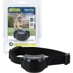 imagePetSafe Stay ampamp Play Pet Fence Wireless Dog Fence Collar Rechargeable Receiver Collar Waterproof Design Compatible with All PetSafe Wireless Fences Invisible Wireless System BlackReceiver Collar Only
