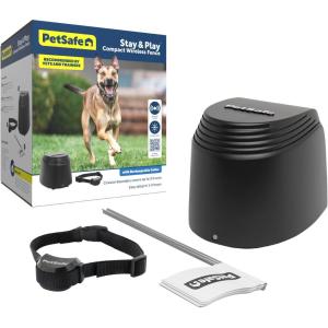imagePetSafe Stay ampamp Play Pet Fence Wireless Dog Fence Collar Rechargeable Receiver Collar Waterproof Design Compatible with All PetSafe Wireless Fences Invisible Wireless System BlackWireless Fence Kit