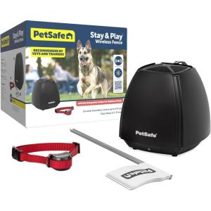 imagePetSafe Stay ampamp Play Wireless Fence Receive Collar for Stubborn Dogs  Rechargeable ampamp Waterproof Receiver Collar with Quick Charge in 23 Hours  for Dogs 5lbStubborn Dog Wireless Fence Kit