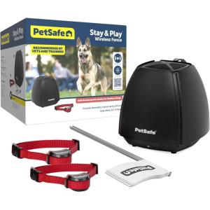 imagePetSafe Stay ampamp Play Wireless Fence Receive Collar for Stubborn Dogs  Rechargeable ampamp Waterproof Receiver Collar with Quick Charge in 23 Hours  for Dogs 5lb2 Dog Stubborn Dog Wireless Fence Kit