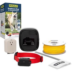 imagePetSafe Stubborn Dog InGround Fence  Invisible Pet Containment Kit  Covers Up to 13 Acre with 500 ft of 20 Gauge Wire  for Dogs Older Than 6 Months Weighing 8lb500 ft 13 Acre