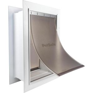 imagePetSafe Wall Entry Pet Door  RustFree Telescoping Frame  Easy Install for Interior ampamp Exterior Walls 4 34quot  7quot Thick  Small  for Pets Up to 15 lbsLarge