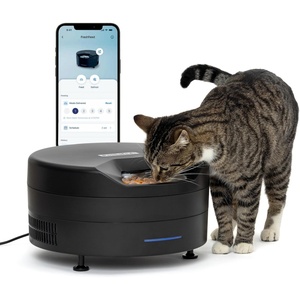 image:imagePetSafe FreshFeed Refrigerated Pet Feeder Automatic Wet Food Feeder for Cats amp Small Dogs App Control 6 Fresh Meals Stainless Steel Inserts BlackBlack