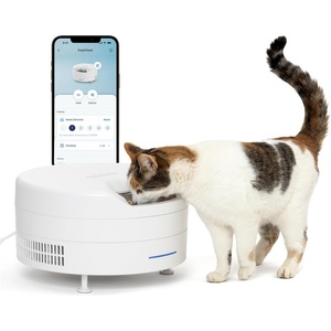 image:imagePetSafe FreshFeed Refrigerated Pet Feeder Automatic Wet Food Feeder for Cats amp Small Dogs App Control 6 Fresh Meals Stainless Steel Inserts BlackWhite